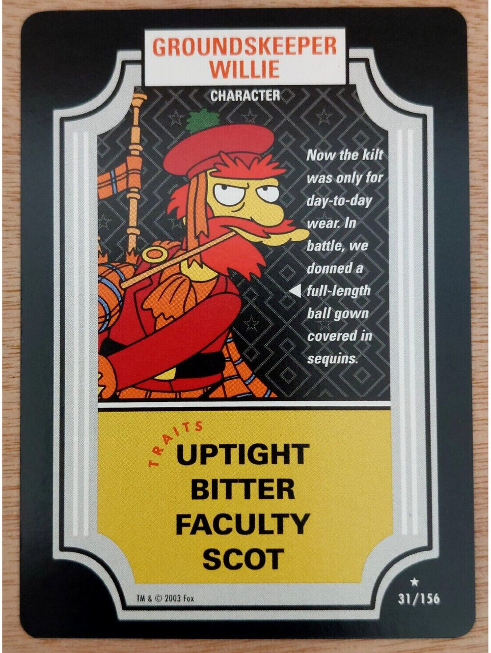 GROUNDSKEEPER WILLIE Card #31 2003 The Simpsons TCG CCG Near Mint Condition